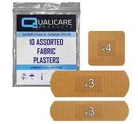 10 Pack of 10 Assorted QUALICARE Premium Ultra Thin Fabric First AID KIT Wound Cut PLASTERS DRESSINGS (100 PLASTERS)