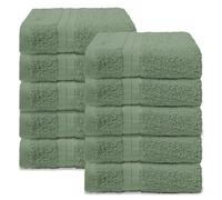 10 Pack of 100% Cotton Bathroom Hand Towel OHS Green Hand Towel