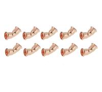 10 Pack of 15mm Press Fit 45 Degree Elbows M-Profile Wras Approved