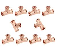 10 Pack of 15mm Press Fit Equal Tees M-Profile Wras Approved