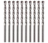 10 Pack Of 6.5mm x 100mm Long TCT Masonry Drill Bits - For Concrete, Brick, Stone, Porcelain Ceramic Tiles Plastic Wood - Masonry Drill Bits Set For Standard Rotary Drills & Hammer Drills (NOT SDS)