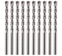 10 Pack Of 6mm x 100mm Long TCT Masonry Drill Bits - For Concrete, Brick, Stone, Porcelain Ceramic Tiles Plastic Wood - Masonry Drill Bits Set For Standard Rotary Drills & Hammer Drills (NOT SDS)