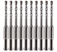 10 Pack Of - 6mm x 110mm Long SDS Plus Hammer Drill Bits, Professional Tungsten Carbide Tipped Masonry Drill Bit For Brick, Concrete, Stone, Granite. 6mm SDS Drill Bit