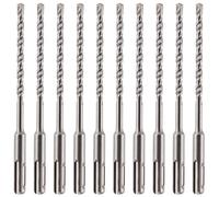 10 Pack Of - 6mm x 160mm Long SDS Plus Hammer Drill Bits, Professional Tungsten Carbide Tipped Masonry Drill Bit For Brick, Concrete, Stone, Granite. 6mm SDS Drill Bit