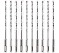 10 Pack Of - 6mm x 210mm Long SDS Plus Hammer Drill Bits, Professional Tungsten Carbide Tipped Masonry Drill Bit For Brick, Concrete, Stone, Granite. 6mm SDS Drill Bit