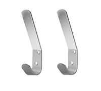10 Pack of Double Hat and Coat Hooks Aluminium Dress Robe Garment Hangers Hook