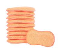 10 Pack of Micro-Pro Duo Action Antibacterial Cleaning Pads Microfibre Cloths Sponge Scourers Dusters For Home Kitchen Bathroom Shower Scrubbing Dusting Wiping Polishing Washing Up Dishes - Orange
