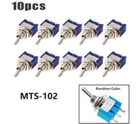 10 Pack of MTS102 3Pin SPDT ONON Toggle Switches, 6A 125VAC, Great for Home Improvement and Electronics