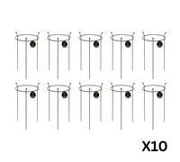 10 Pack of Small Heavy Duty Steel Herbaceous Plant Support Ring Samuel Alexander Black One Size