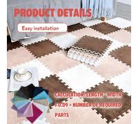 10 Pack of Soft, Interlocking Carpet Tiles, Plush Puzzle Foam Floor Mats, Gentle Square Foam Tiles Area Rugs for Living Room and Bedroom Decor, Easy to Clean, Dimensions: 11.8x11.8 inches