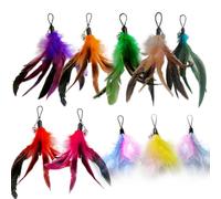 10-Pack of Vibrant Feathered Cat Toy Refills: Perfect Wand Attachments for Indoor Cats, Enhance Your Pet's Playtime with Exciting Replacement Feather Cat Toys (B 10pcs Feather Refills)