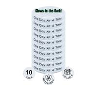 10 Pack One Day at a Time Silicone Motivational Wristbands, Slip-On Rubber Bracelets for Addiction Recovery, Sober Anniversary, Alcoholics Anonymous, NA, Sobriety Gifts for Men and Women, One size,