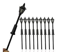 10 Pack OO Gauge Model Railway LED Street Lamps, 3V White Light Plastic Lamp Posts with Wires for 1:72 Scale Train Layout and Diorama Accessories