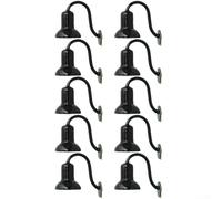 10 Pack OO HO Scale Street Bracket Light Posts with LED Illumination for Model Building Railway Layout and Scene Work (Black)