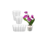 10 Pack Perforated Clear Plastic Orchid Pots, Divided Breathable Pots, Durable Clear Polypropylene Flowers, Suitable For Indoor Plants, Succulents.