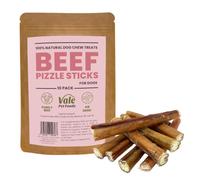 10 Pack Pizzle Sticks for Dogs & Puppies - Bully Sticks - 100% Healthy Natural Dog Treat Chews - Long Lasting Dog Chew - Great for Dental Health - Grain Free Treats for dogs
