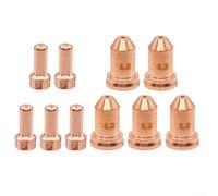 10-Pack Plasma Electrode and Nozzle Set for Unimig Cut 45 SC80 Torch - SC8004 Electrode + 51310.12 Nozzle, 1.2mm Aperture, Copper Construct