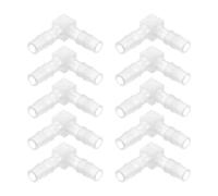 10-Pack Plastic 90 Degree Elbow Hose Barb Fittings - 4mm Equal Barbed Joint Splicer Mender Adapter Union - L-Shaped Connector for Air, Water, Fuel & Aquarium Tubing