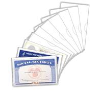 10 Pack Plastic Credit Card Holder Protector Sleeves Social Security Card Protector Medicare Card Protector Sleeve Clear PVC Waterproof Card Holder Cover for Credit Business Cards Id Debit Cards