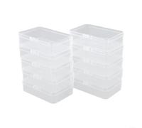 10 Pack Plastic Storage Boxes Transparent Screw Hardware Container Set for Jewellery Bead Organiser Cases Pill Fishing Tackle Electronics Parts 9.5x6.5cm