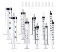 10 Pack Plastic Syringe - 1ml, 3ml, 5ml, 10ml, 20ml Measuring Sizes, Individually Sealed, No Needle - for Experiments, Feeding Pets, Watering, Liquid Refilling, Colostrum
