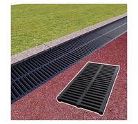 10 Pack Plastic Trench Drain Grate Covers - Customizable Drain Plates for Outdoor U-S Channels & Gutters Removable 50x40x4cm (19.7x15.7x1.6in)