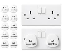 10 Pack Plug Socket Covers UK - Child P lug S ocket C overs Baby - White S ocket Inserts for UK 3-Pin Plug S ockets - Electrical Outlet P lug C overs