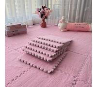 10 Pack Plush Foam Floor Mats 30x30cm Splicing Carpet Tiles Soft Flannel For Surface For Easy to and Fit for Bedroom Playroom Nursery For HOMEs Gym Flooring(Pink)