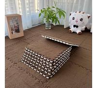 10 Pack Plush Foam Floor Mats Interlocking Splicing Tiles Soft Flannel For Surface Modular Carpet For Kids Playroom Bedroom Living Room Clean Custom Layout Decor 30x30cm(Dark Brown)