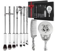 10 Pack Potter Makeup Brushes Harry Gifts for Eyeshadow Eyebrows Eyeliner Lips Concealer Contouring Highlighter Blending Wizard Wand Makeup Brushes Set