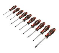 Loops 10 PACK Premium Soft Grip Screwdriver Set - TRX Star Security Various Sizes RED Loops Multicolor