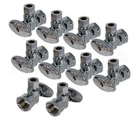 [10-Pack] PROCURU 1/2" FIP Threaded x 3/8" OD Comp Angle Stop Valve, Quarter-Turn Operation