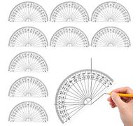 10 Pack Protractor 180 Degrees 4 Inch Protractor Geometry Set Protractor Ruler for Angle Measurement, Students Teachers Office Supplies, Geometry Triangle Set with Transparent Math Kit