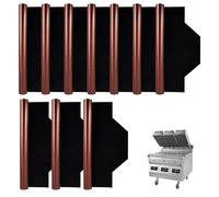 10 Pack PTFE Release Sheets with Bracket Loop for McDonald’s Garland 3-Platen Electric MWE3W Clamshell Grill -66.0x49.5cm (Black/Gold), Ideal for Bread and Buns