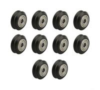 10-Pack Pulley Wheels with MR105 & 625ZZ Linear Bearings for 3/5 and for CR-10 Series - Plastic V-Groove, 5mm Bore, Low-N(Black)