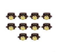 10 Pack Push Button Cabinet Latches, Keyless Spring Catch Lock for RV ervan Drawers, 14-16mm Panel Thickness, Zinc Alloy & ABS, 26mm Hole Diameter, Brown Silver(Brown Gold)