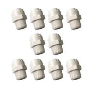 10 Pack Push to Connect Male Connector 1/4 or 3/8 RO Tube Fitting | Plastic leak tight push fit male thread for RO filter dispenser under sink drinking water(3/8")