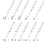 10 Pack Push to Open Door Catches, Push Door Closer Catches Latches Release, Magnetic Invisible Door Opener Press Device Hidden Rebound Cabinet Door Concealed Pull Free Handle, Long 107mm, White
