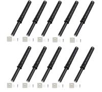 10 Pack Push to Open Door Catches, Push Door Closer Catches Latches Release, Magnetic Invisible Door Opener Press Device Hidden Rebound Cabinet Door Concealed Pull Free Handle, Long 107mm, Black