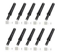 10 Pack Push to Open Door Catches, Push Door Closer Catches Latches Release, Magnetic Invisible Door Opener Press Device Hidden Rebound Cabinet Door Concealed Pull Free Handle, Short 73mm, Black