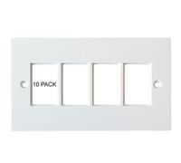 10 PACK Quad 4x Gang Module Modular Frames 25x38mm LJ6C Wall Face Plate Cable