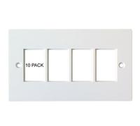 10 Pack Quad 4X Gang Module Modular Frames 25X38mm Lj6C Wall Face Plate Cable
