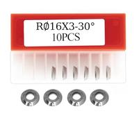 10-Pack R16x3mm Round Carbide Inserts for Wood Lathe Turning Tools, Indexable Blades for Hardwood, Softwood, Plywood and MDF