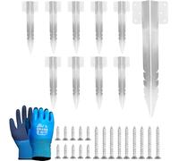 10 Pack Railway Sleepers Brackets, 41.5 x 11.8 CM Large Railway Steel Sleeper Brackets for Garden Edging, Lawn Edging, Timber Raised Beds & Fence Post Support