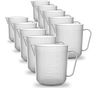 10 Pack - RE-GEN 500ml Clear Plastic Graduated Container Beaker Measuring Jugs - Ideal for Home, Kitchen, DIY, Laboratory, DIY, Arts & Crafts