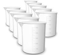 10 Pack - RE-GEN 500ml Graduated Clear Plastic Measuring Beakers Cups - Ideal for Laboratory, Home, Kitchen, Cooking, DIY, Arts & Crafts