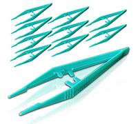 10 Pack - RE-GEN Re-Usable Plastic Tweezers - Ideal for Health & Beauty First Aid Medical DIY Arts & Crafts