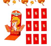 10 Pack Red Envelopes Chinese New Year Horse Envelopes 3D Folding Party Supplies Spring Party Supplies for Business Wedding Birthday Party Family Gathering Christmas