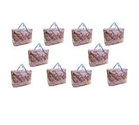 10 PACK Red Flower 75x60x25cm Heavy Duty Durable Reusable Foldable Waterproof Laundry Clothing Wardrobe Storage Moving House Shopping Toy Storage Bags Extra Large Jumbo Zipped Floral Bag