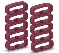 10-Pack Replacement Fastener Rings Compatible with Garmin Bounce 2/Bounce, Secure Keeper Loops Smart Watch Bands Holder Strap Accessories (Wine Red)